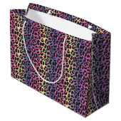 Rainbow Leopard Print Groot Cadeauzakje (Achterkant Gekanteld)