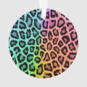 Rainbow Leopard print kerstversiering Ornament (achterkant)