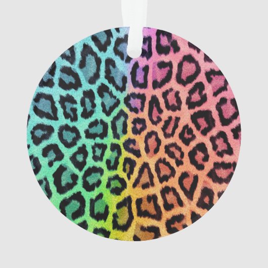 Rainbow Leopard print kerstversiering Ornament (achterkant)