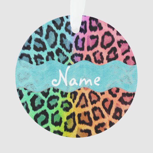 Rainbow Leopard print kerstversiering Ornament (voorkant)