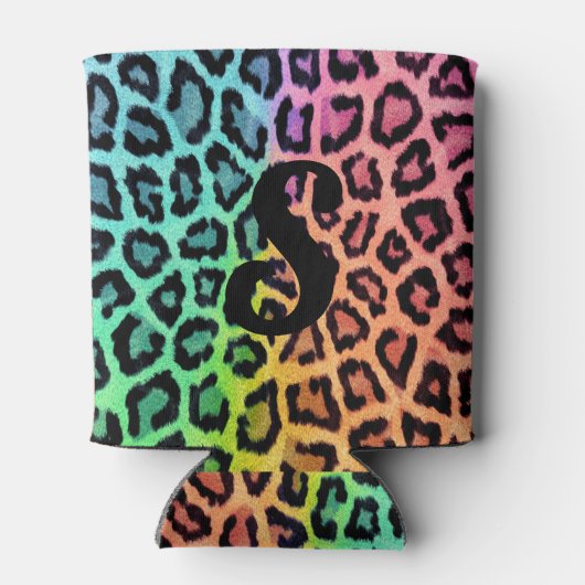 Rainbow Leopard Print Koelbox Blikjeskoeler (Achterkant)