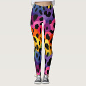 Rainbow Leopard Print Leggings (Voorkant)