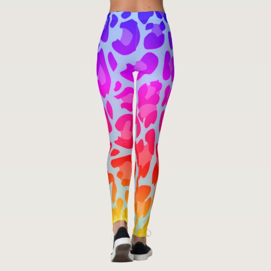 Rainbow Leopard Print Leggings (Achterkant)