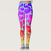Rainbow Leopard Print Leggings (Voorkant)