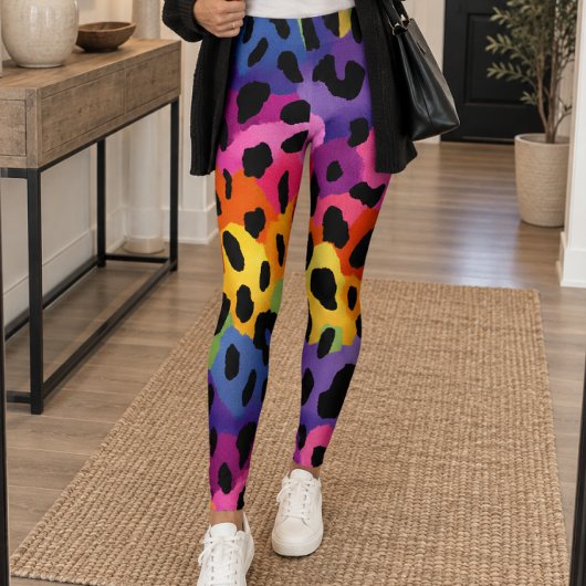 Rainbow Leopard Print Leggings