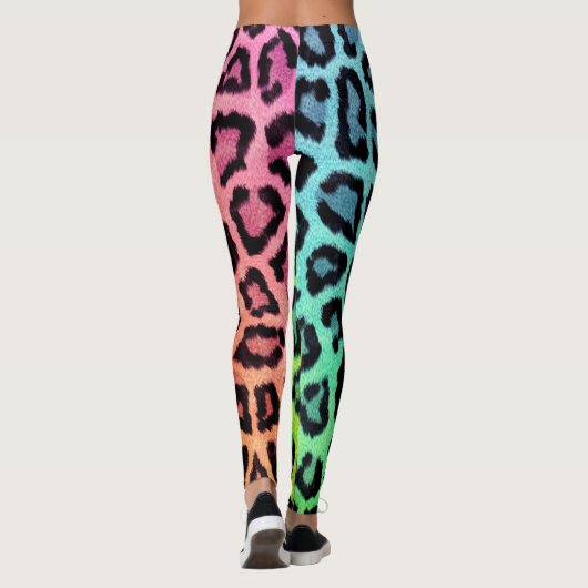 Rainbow Leopard Print Leggings (Achterkant)