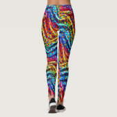 Rainbow Leopard Print Leggings | Bold Colorful (Achterkant)
