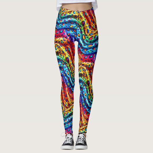 Rainbow Leopard Print Leggings | Bold Colorful (Voorkant)