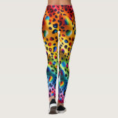 Rainbow Leopard Print Leggings | Bold Colorful (Achterkant)
