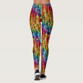 Rainbow Leopard Print Leggings | Bold Colorful (Achterkant)