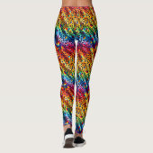 Rainbow Leopard Print Leggings | Bold Colorful (Achterkant)