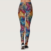 Rainbow Leopard Print Leggings | Bold Colorful (Achterkant)