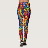 Rainbow Leopard Print Leggings | Bold Colorful (Achterkant)