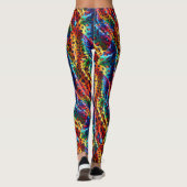 Rainbow Leopard Print Leggings | Bold Colorful (Achterkant)