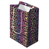 Rainbow Leopard Print Medium Cadeauzakje (Voorkant Gekanteld)