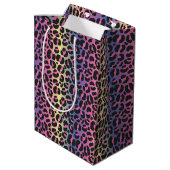 Rainbow Leopard Print Medium Cadeauzakje (Achterkant Gekanteld)