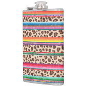 Rainbow Leopard Print Modern Girly Animal Pattern Heupfles (Links)