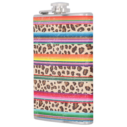 Rainbow Leopard Print Modern Girly Animal Pattern Heupfles (Links)