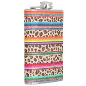 Rainbow Leopard Print Modern Girly Animal Pattern Heupfles (Rechts)
