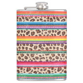 Rainbow Leopard Print Modern Girly Animal Pattern Heupfles (Voorkant)