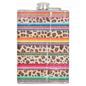 Rainbow Leopard Print Modern Girly Animal Pattern Heupfles (Achterkant)
