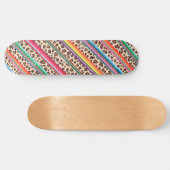 Rainbow Leopard Print Modern Girly Animal Pattern Persoonlijk Skateboard (Horizontaal)