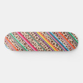 Rainbow Leopard Print Modern Girly Animal Pattern Persoonlijk Skateboard (Horizontaal)