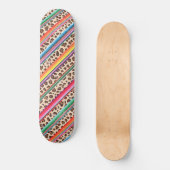 Rainbow Leopard Print Modern Girly Animal Pattern Persoonlijk Skateboard (Voorkant)