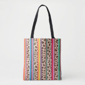 Rainbow Leopard Print Modern Girly Animal Pattern Tote Bag (Voorkant)