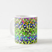 Rainbow Leopard Print Monogram patroon Koffiemok (Voorkant links)