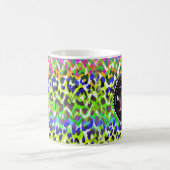 Rainbow Leopard Print Monogram patroon Koffiemok (Center)