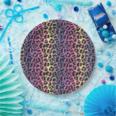 Rainbow Leopard Print Papieren Bordje (Feest)