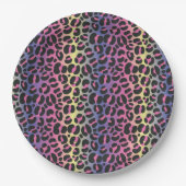 Rainbow Leopard Print Papieren Bordje (Voorkant)