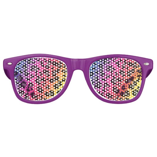 Rainbow Leopard Print Retro Zonnebril (Voorkant)