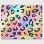 Rainbow Leopard Print Safari Animal Cadeaupapier (Vlak)