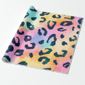 Rainbow Leopard Print Safari Animal Cadeaupapier (Uitgerold)