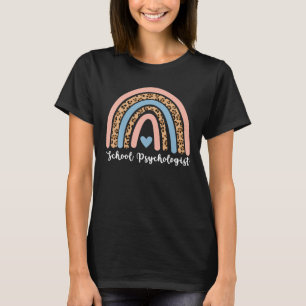 Rainbow Leopard Print School Psycholoog terug naar T-shirt