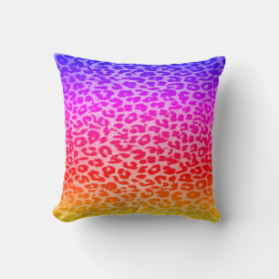 Rainbow Leopard Print Skin Patroon Kussen