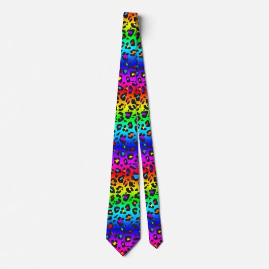 Rainbow Leopard Print Stropdas (Voorkant)