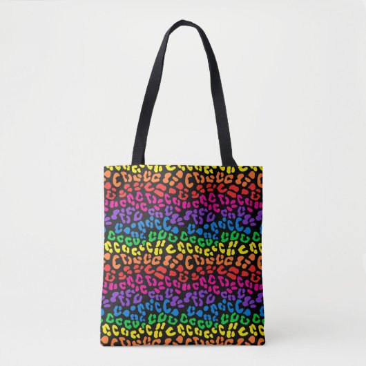 Rainbow Leopard Print Tote Bag (Voorkant)