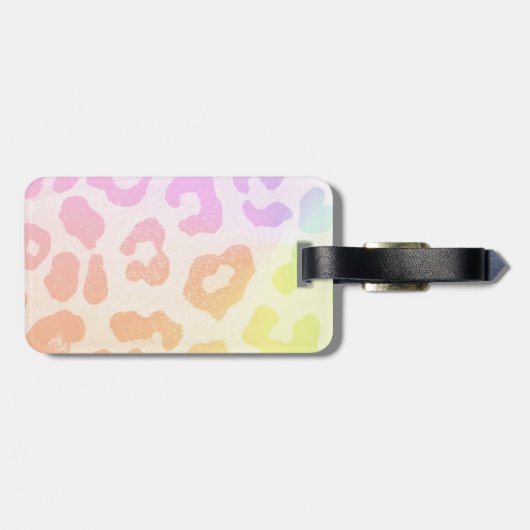 Rainbow Leopard Print Travel Bagagelabel (Achterkant horizontaal)