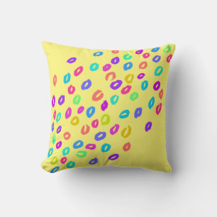 Rainbow Leopard Print Yellow Kussen