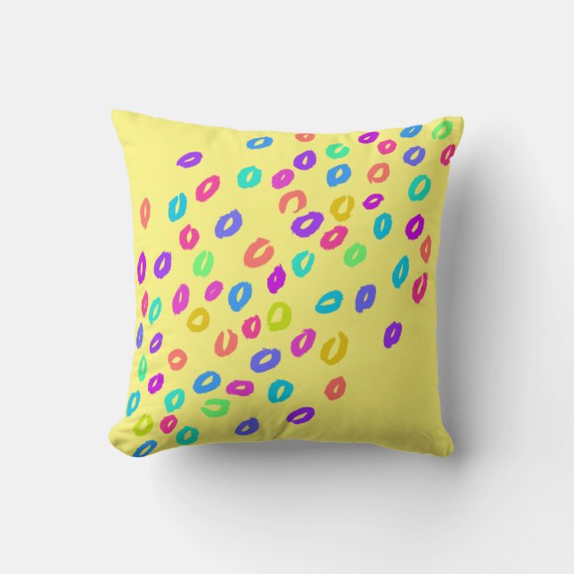 Rainbow Leopard Print Yellow Kussen (Voorkant)