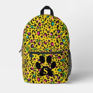 Rainbow Leopard Print Zwart Poot Geel Koel Tiener Bedrukte Rugzak