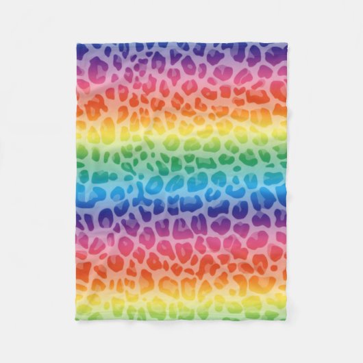 Rainbow leopard printpatroon fleece deken (Voorkant)