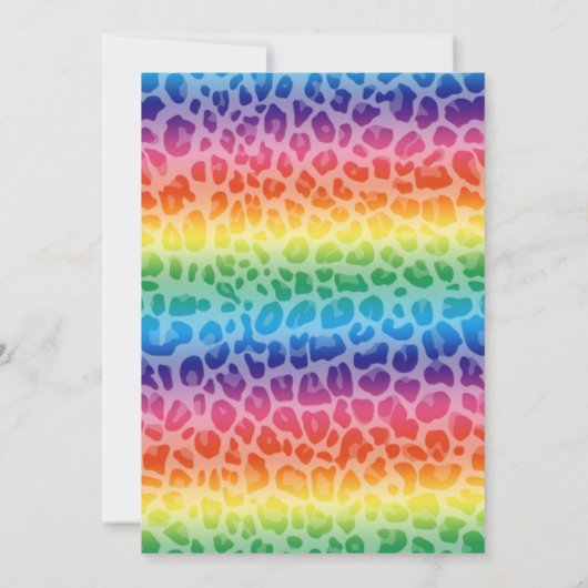 Rainbow leopard printpatroon kaart (Achterkant)