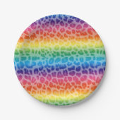 Rainbow leopard printpatroon papieren bordje (Voorkant)