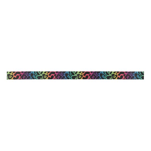 Rainbow Leopard Ribbon Satijnen Lint (Voorkant)