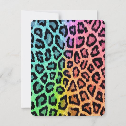 Rainbow Leopard Roller Schaats Birthday Uitnodigin Kaart (Achterkant)