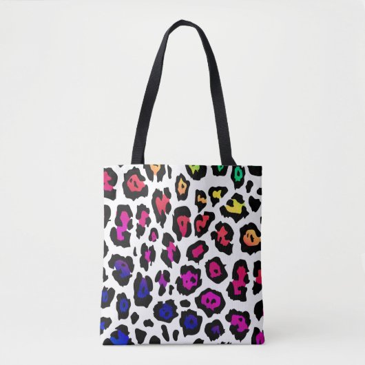 Rainbow Leopard Spots Pattern Tote Bag (Voorkant)